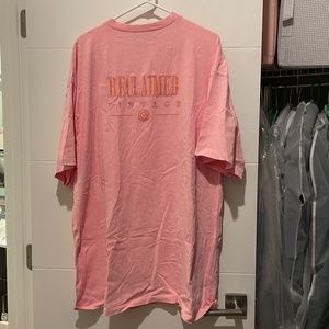 RECLAIMED VINTAGE Oversized Dress Shirt T Shirt Top Pink dyed XS oversized 80s